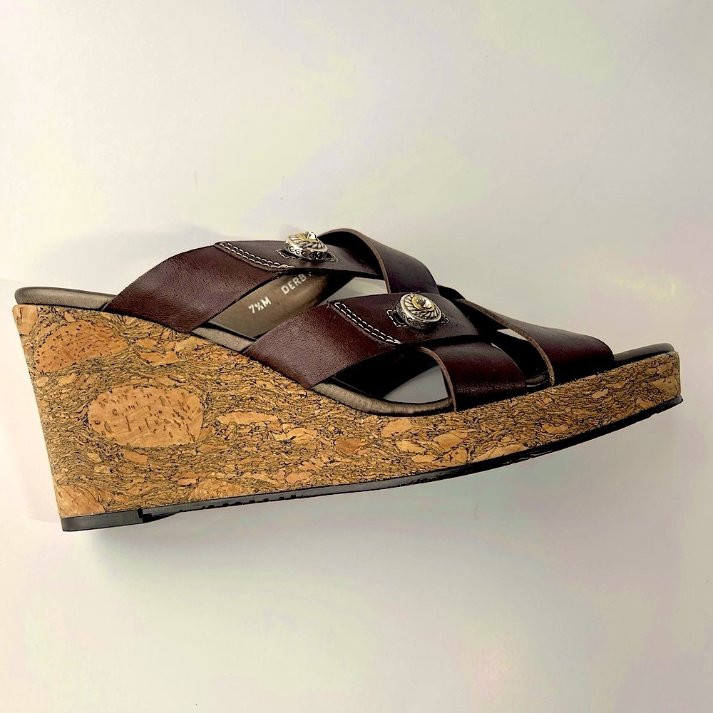 Brighton Sandal -Derby Cork Wedge- 7.5 - Picture 3 of 8